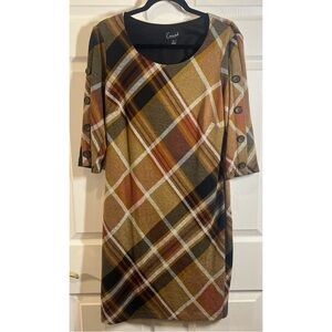 Connected Apparel Plaid Dress​​​